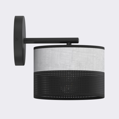 Solvia - lampa ścienna z szaro-czarnym abażurem
