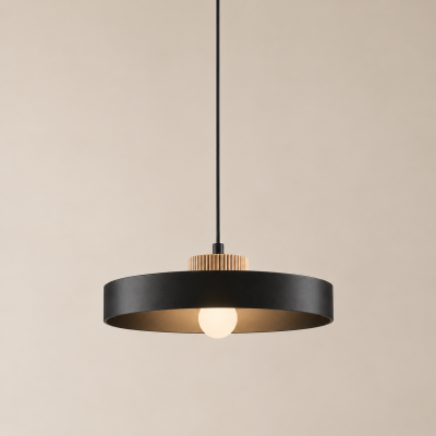 Metalowo-drewniana lampa wisząca Velis