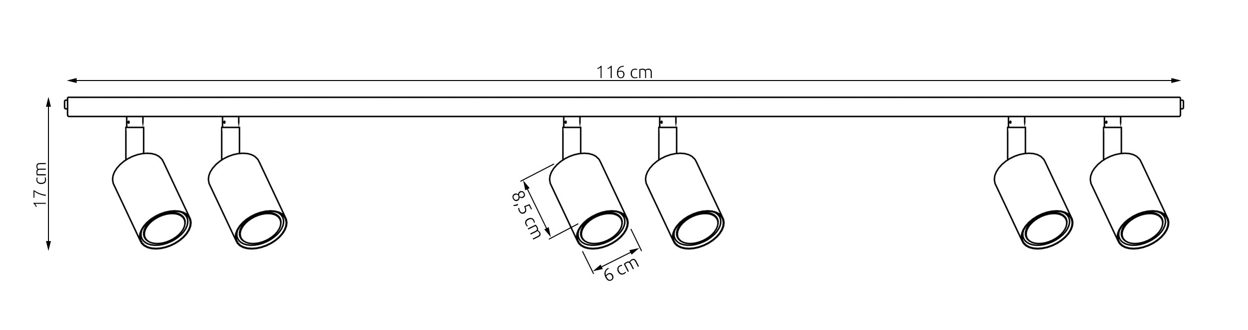 Zielona lampa sufitowa z reflektorami Malia