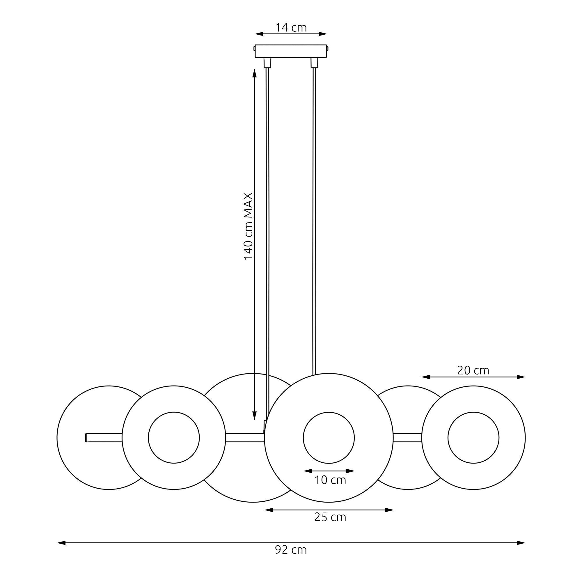 Lampa wisząca Flara 6 w jasnej kolorystyce