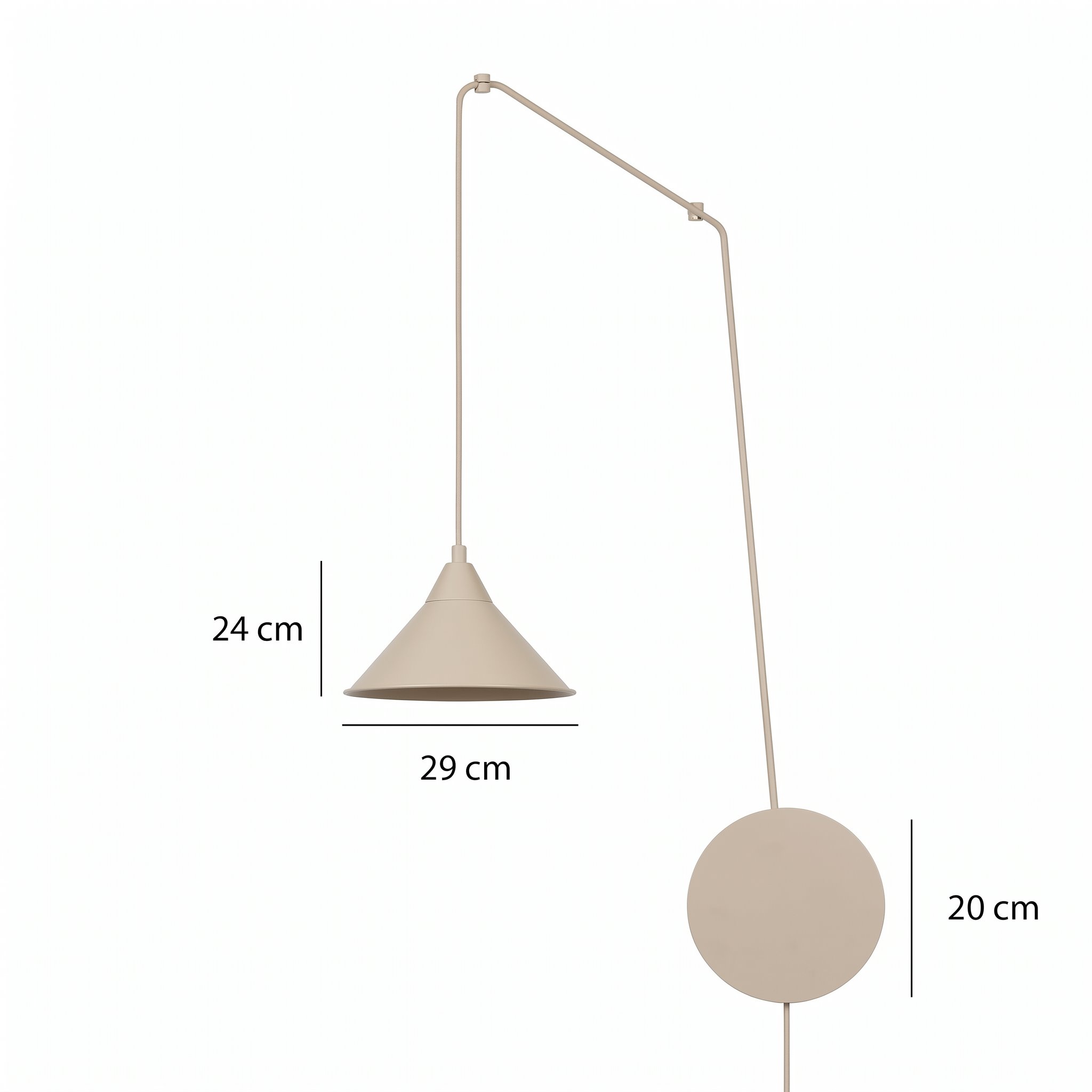 Beżowa lampa ścienna Nuvor o nowoczesnym designie