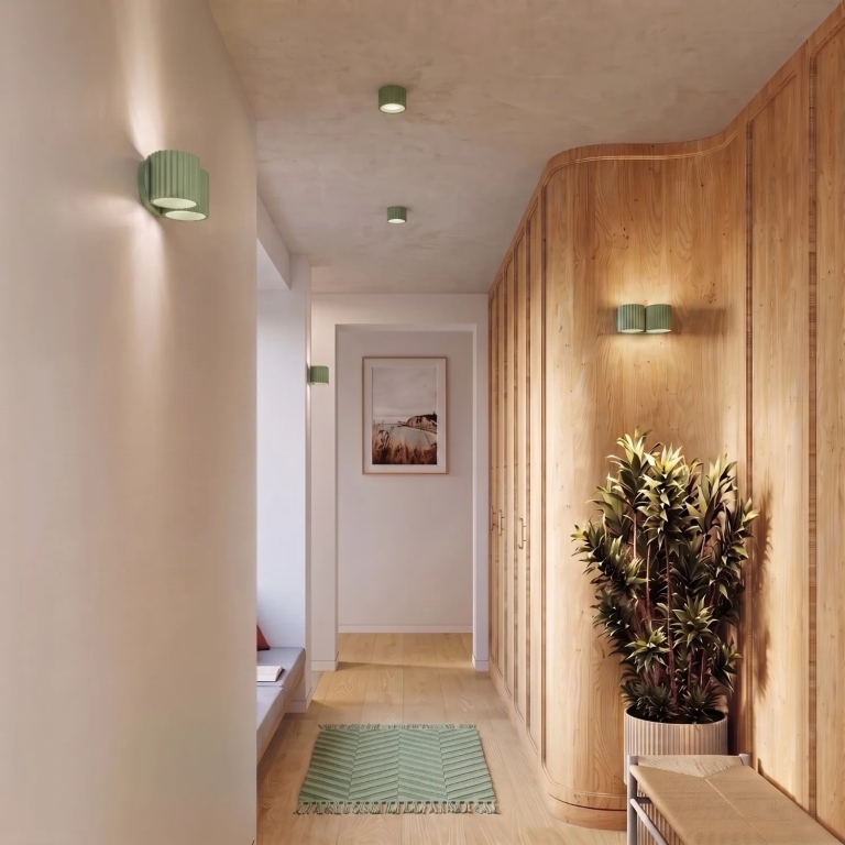 zielona-lampa-ścienna
