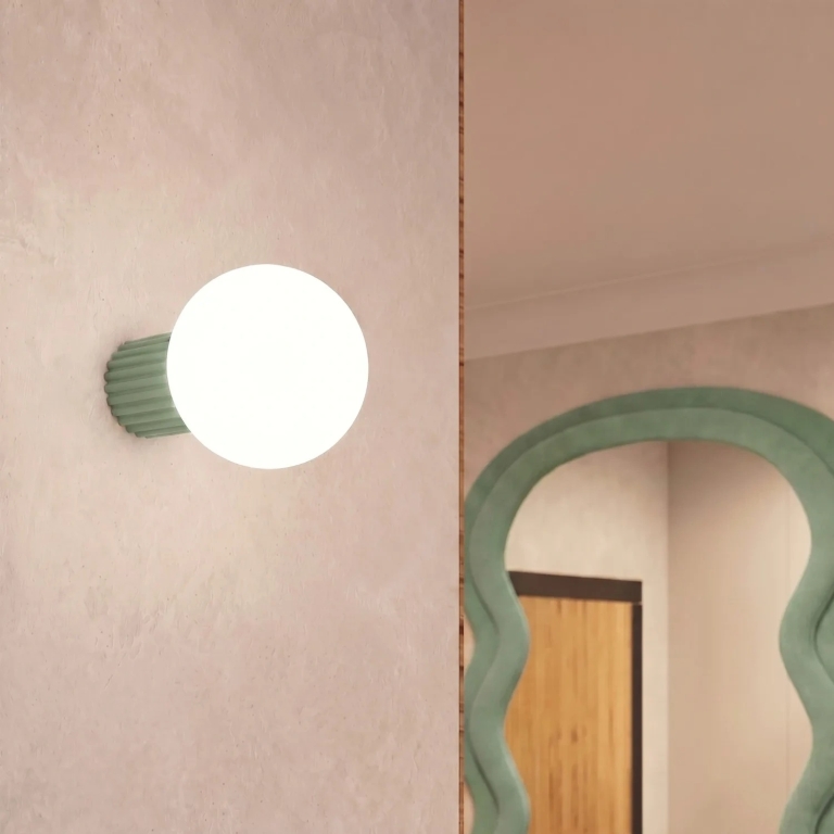 zielona-lampa-ścienna