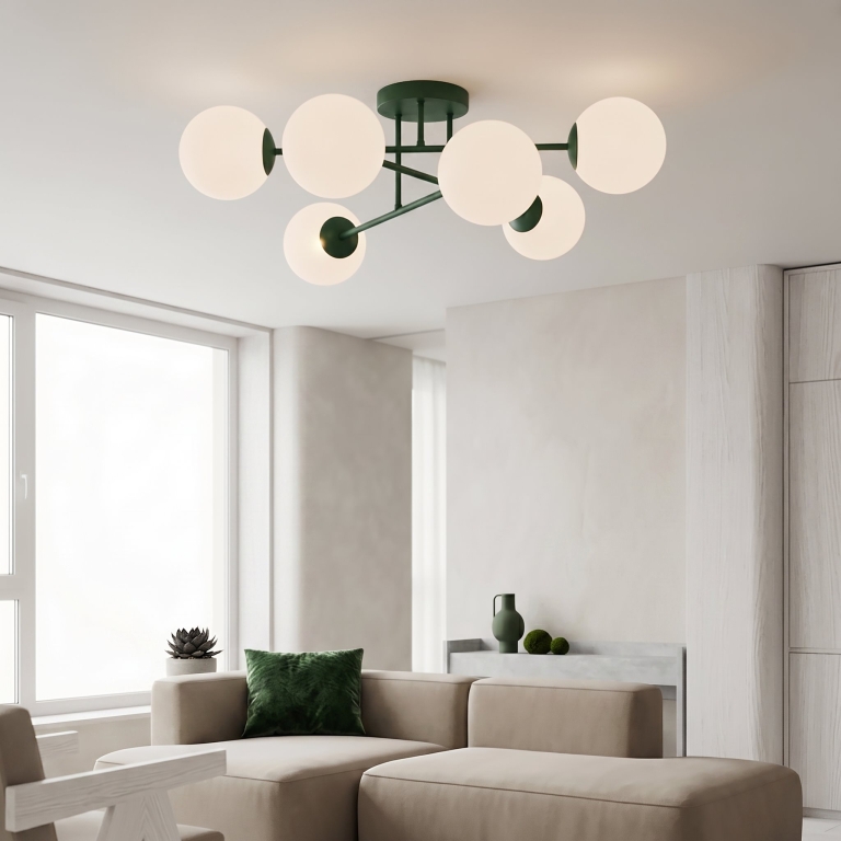 zielona-lampa-sufitowa