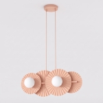 Koralowy żyrandol Flara 4 o nowoczesnym designie