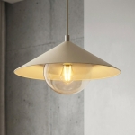 Minimalistyczna lampa wisząca Lunel S - beżowy klosz