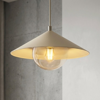 Minimalistyczna lampa wisząca Lunel S - beżowy klosz
