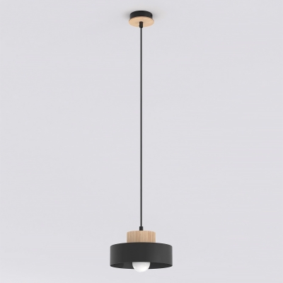 Czarna, pojedyncza lampa wisząca Velis