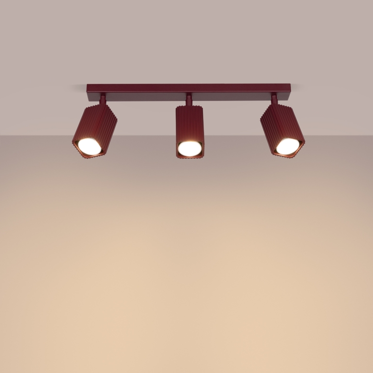 burgundowa-prosta-lampa-sufitowa-z-karbowanym-kloszem