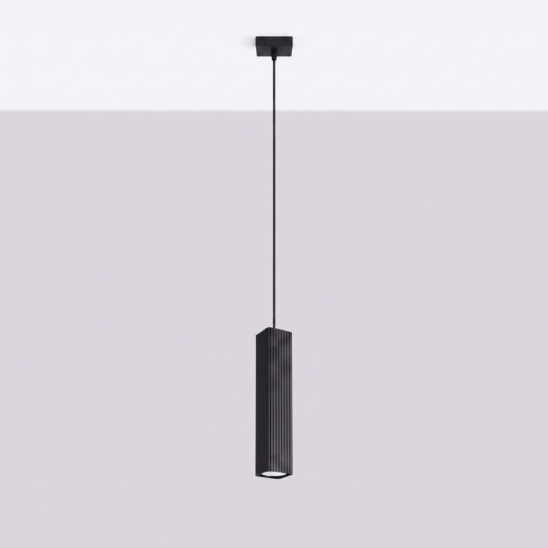 designerskie-czarne-aluminiowe-oświetlenie-wiszące-z-ryflowanym-kloszem