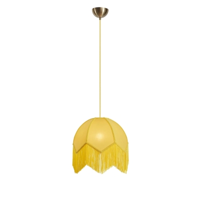 Gertrud - żółta lampa wisząca do wnętrz w stylu retro
