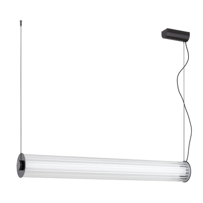 Efektowna lampa wisząca z dużym, ryflowanym kloszem Hampton L LED