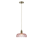 Lampa wisząca Kurage z różowym kloszem - styl retro