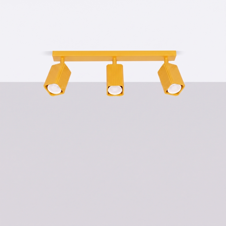 żółta-minimalistyczna-lampa-sufitowa-z-ryflowanymi-kloszami